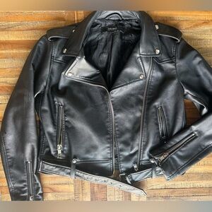 Zara faux leather biker jacket, some wear and tear, but overall good condition
